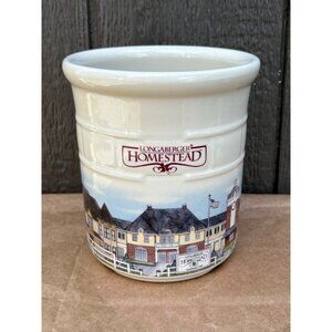 Longaberger Homestead Pottery Kitchen Utensil Crock 6.75" Ceramic 2 Quart